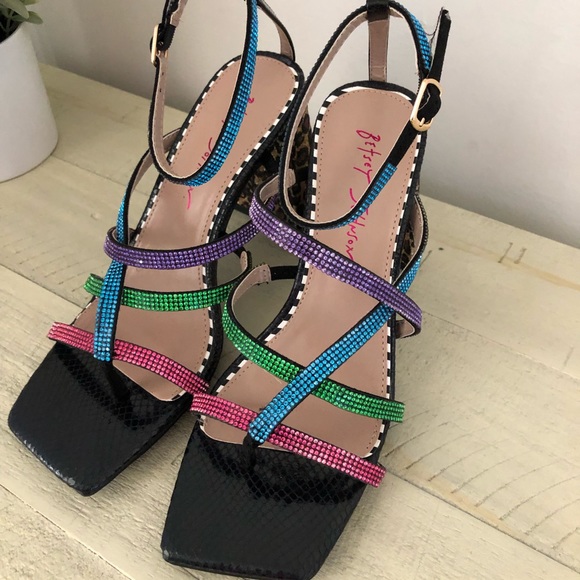 Betsey Johnson Graviti Embellished Block Heel Sandal - Picture 3 of 4